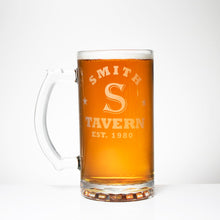 Load image into Gallery viewer, Personalized Beer Mug - Tavern or Ornate Family Name