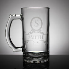 Load image into Gallery viewer, Personalized Beer Mug - Tavern or Ornate Family Name
