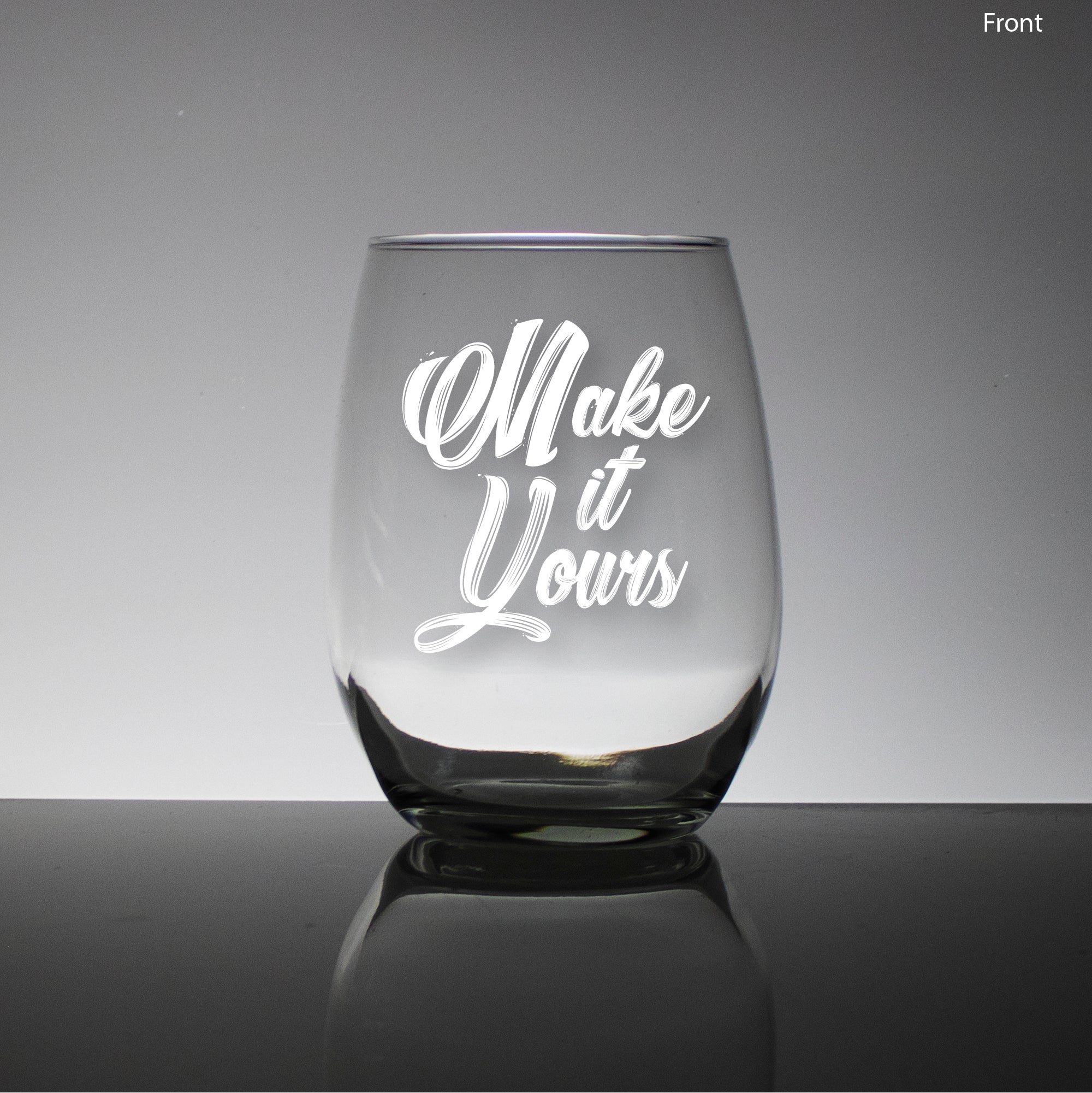 Write Your Own Message Engraved Stemless Wine Glass – Duel Drinkware