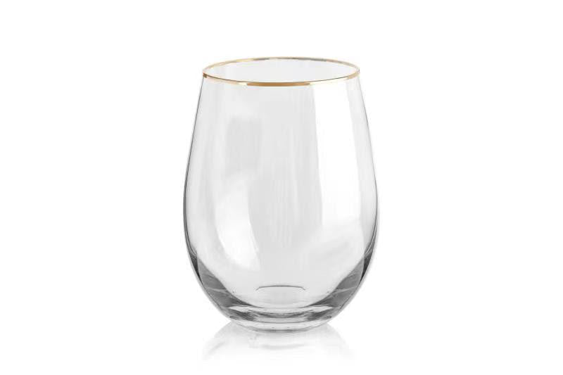 Personalized Stemless With Gold Rim