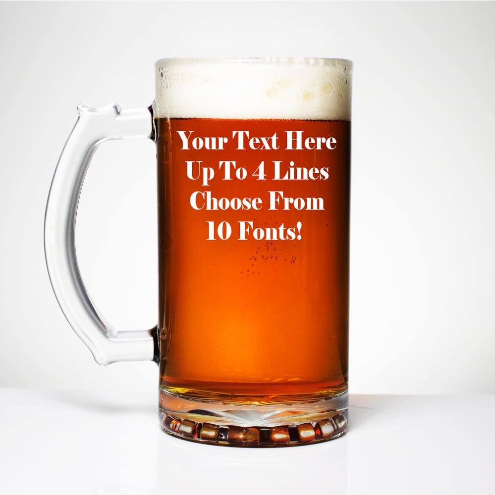 Write Your Own Message Engraved - 14oz Beer Mug