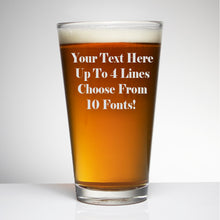 Load image into Gallery viewer, Write Your Own Message Engraved Beer Glass
